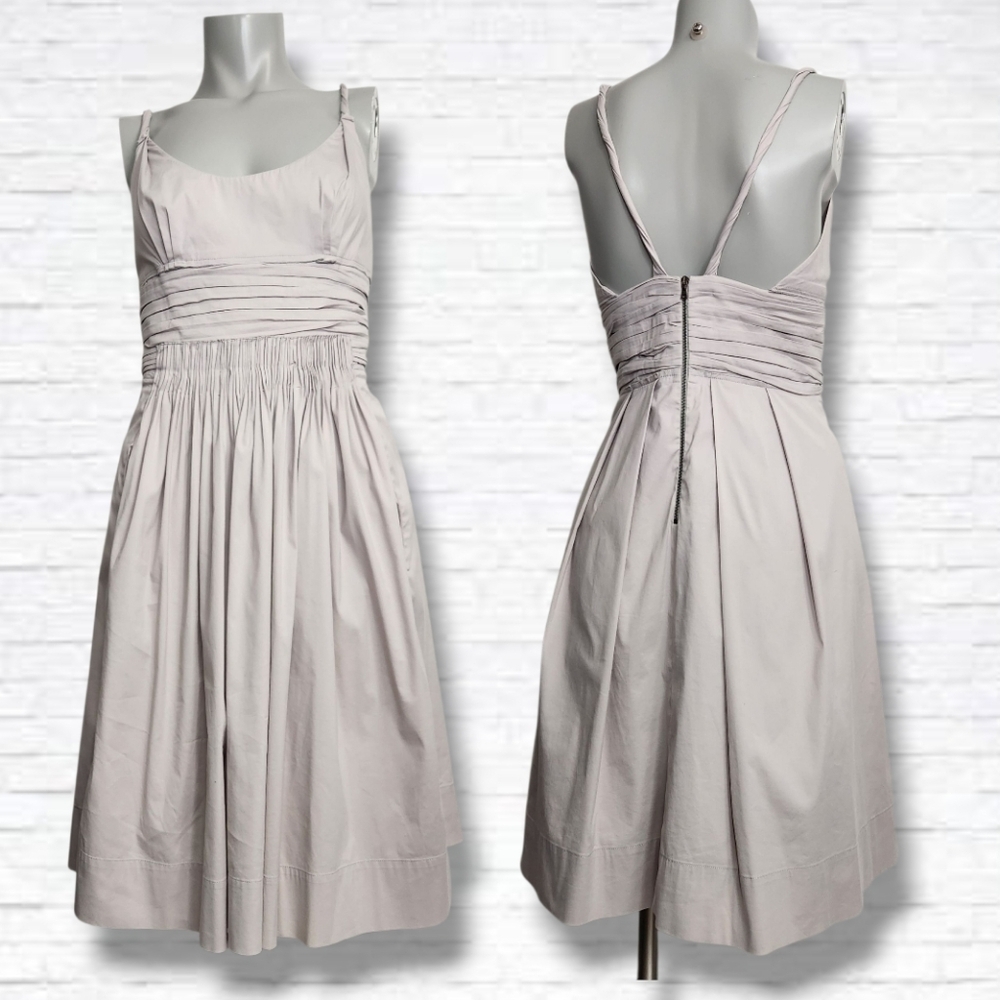 Prada 2006 Collection by Miuccia Grey A Line Ruched Waist Size 42 IT/6 US